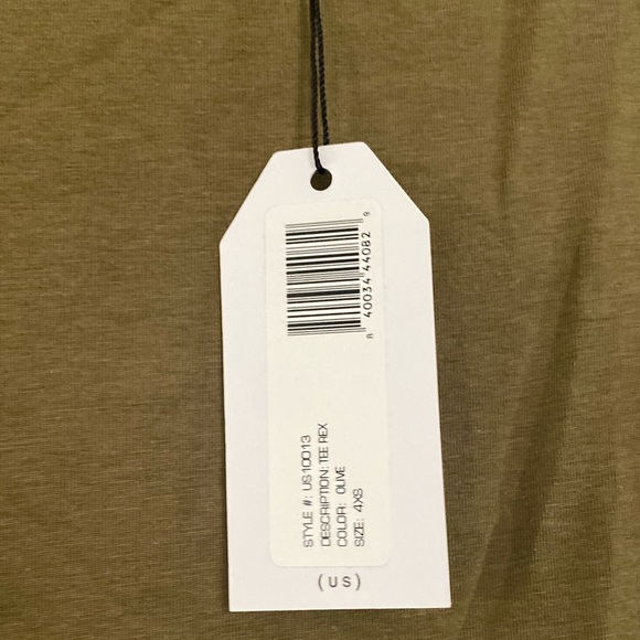 Universal Standard Olive Green Tee Rex Women's T Shirt Size 4XS 00/0 NEW - Picture 4 of 8